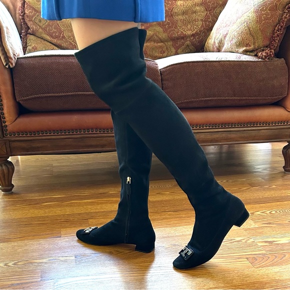 Tory Burch Over-The-Knee Stretch Suede Boots - Picture 6 of 16